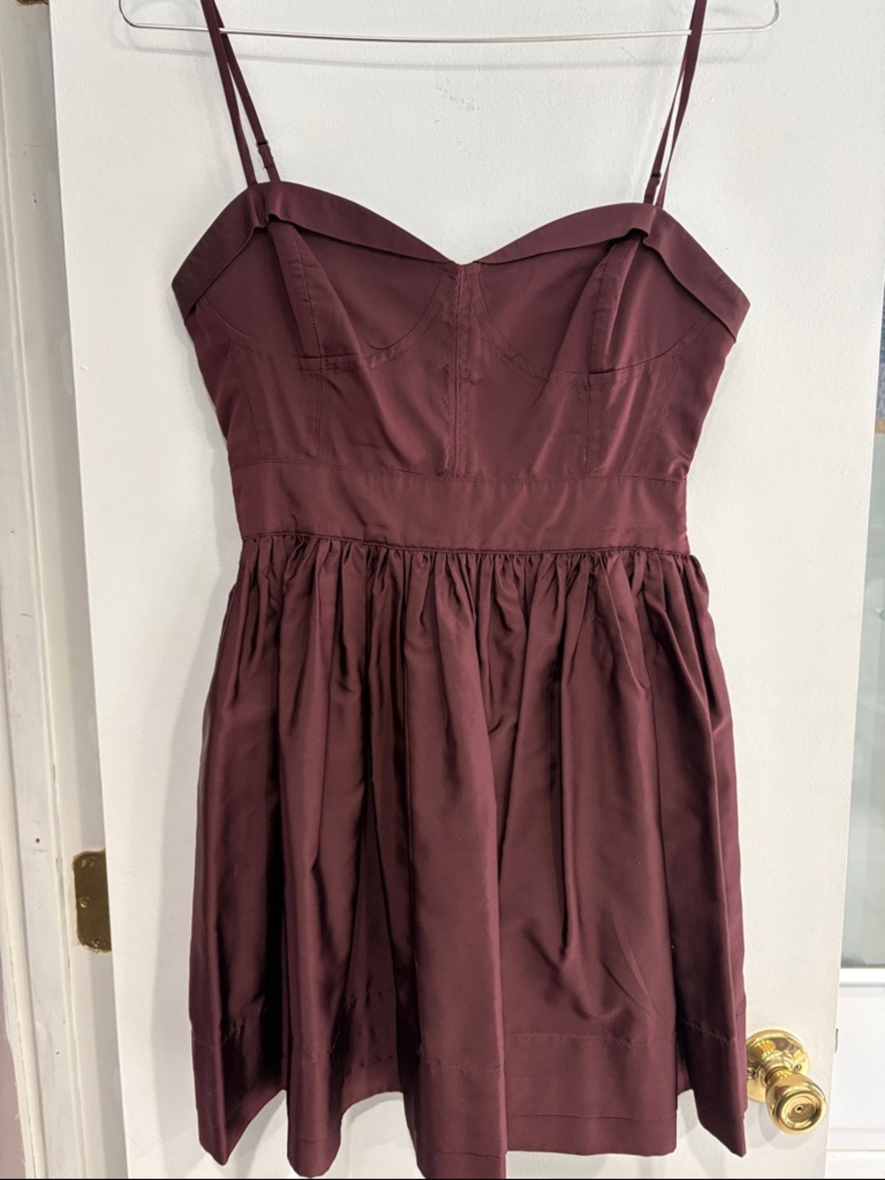 Joie Burgundy Spaghetti-Strap Mini Dress